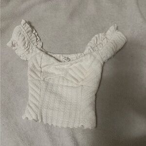 Chic Cream Ruffled Crop Top